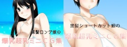 Long Black Haired Girl and Short Black Haired Girl Big Breasts Super Milk Mini CG Collection