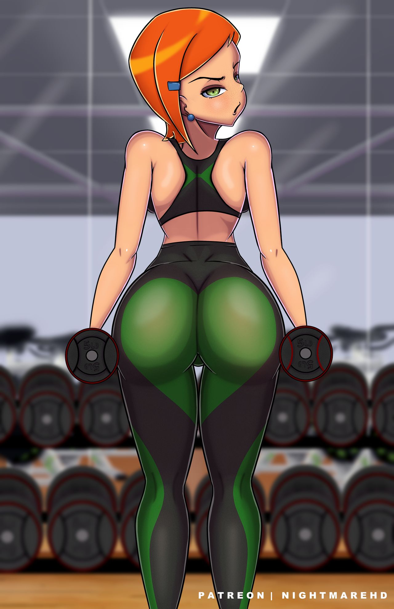 Gym Cartoon Porn - Gwen at gym - Page 9 - HentaiEra