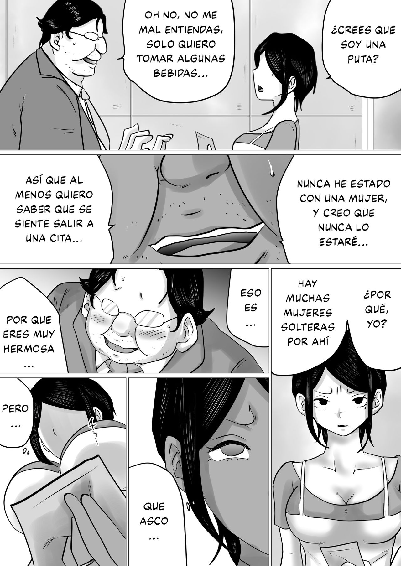 Menkui Kouman Tsuma ga Partsaki no Kimobuta Joushi ni Otosareta Keii Esposa Arrogante que odia a los hombres feos se enamora de su feo jefe imagen